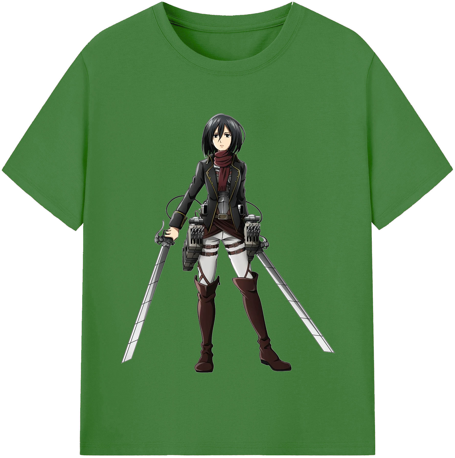 （画像用） 進撃の巨人 ミカサ·アッカーマン Attack on Titan Mikasa Ackerman レディースカジュアルプリントTシャツ（綿100％）